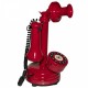 Telefone Antigo Retrô Castiçal em METAL Vermelho