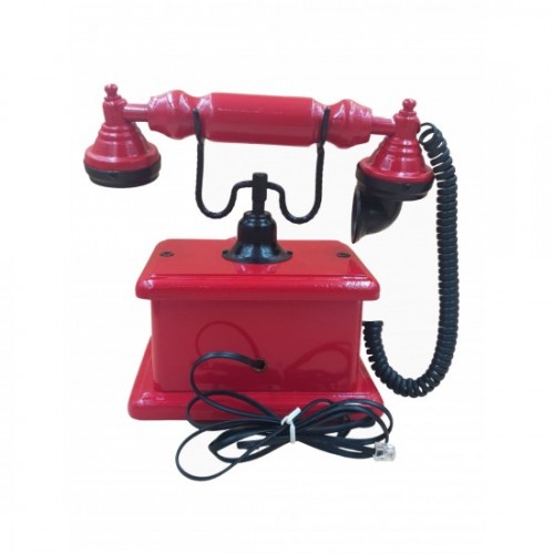 Telefone Antigo Retrô Mesa Vermelho